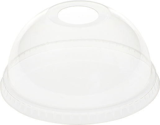 Kuppeldeckel mit Loch zu Crystal Becher rPET, 300ml/400ml/500ml, VE1000