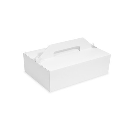Tortenkarton (PAP) mit Henkel weiß 27 x 18 x 10 cm [50 St.]