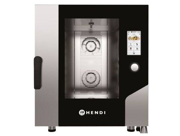 Konvektionsdampfgarer – Touch 7 x GN 1/1, elektrisch, mit direktem Dampf und Touchscreen-Steuerung, HENDI, 400V/11400W, 730x784x(H)850mm