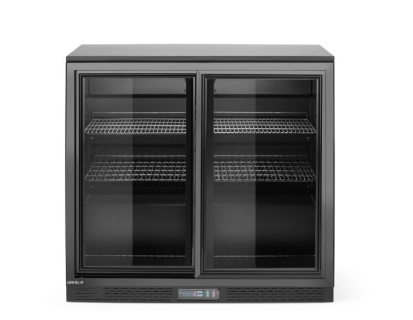 Bar-Kühlschrank mit zwei Schiebetüren, Arktic, 158L, Schwarz, 230V/160W, 520x900x(H)870mm