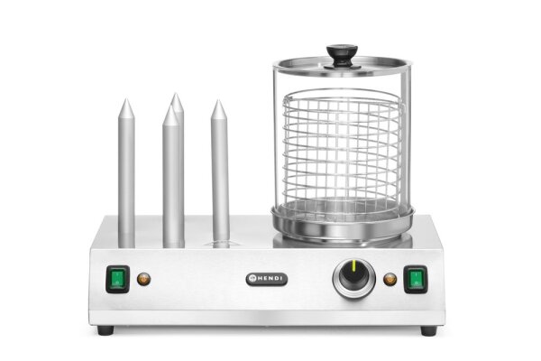 Würstchen- und Hotdog-Brötchenwärmer, HENDI, 230V/550W, 500x310x(H)395mm