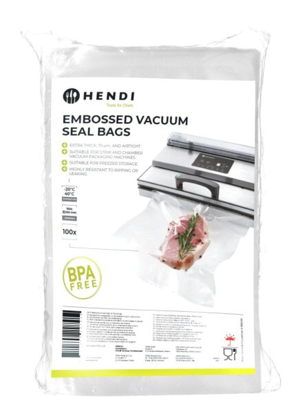 Geprägte Vakuumversiegelungsbeutel, HENDI, 100 Stk., 150x250mm