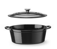 Emaillierter Gusseisentopf, HENDI, 6,88L, Schwarz,...