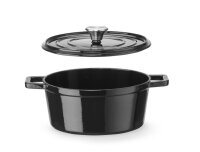 Emaillierter Gusseisentopf, HENDI, 3,7L, Schwarz,...