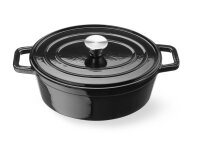 Emaillierter Gusseisentopf, HENDI, 4,4L, Schwarz,...
