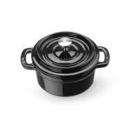 Emaillierter Gusseisentopf, HENDI, 0,27L, Schwarz, 130x100x(H)48mm, Rund
