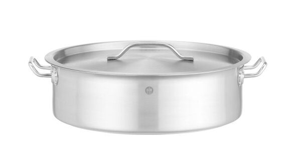 Kochtopf, niedrig - mit Deckel, HENDI, 10,8L, ⌀360x(H)110mm, Rund