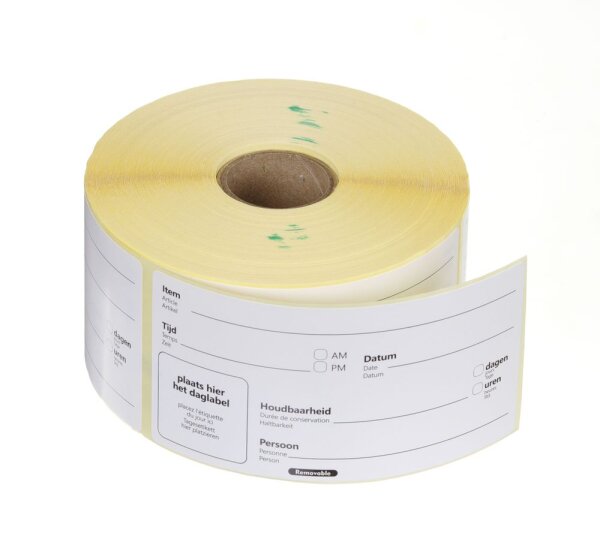 Lebensmittelrotationsetiketten, mehrfach verwendbar, leicht entfernbar, HENDI, Weiß, 500 Stk., 100x50mm