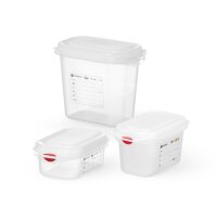 GN 1/9 Behälter, Polypropylen, HENDI, GN 1/9, 1,5L, Transparent, 176x108x(H)150mm, Rechteckig