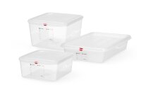 GN 2/3 Behälter, Polypropylen, HENDI, GN 2/3, 13,5L, Transparent, 354x325x(H)150mm, Rechteckig