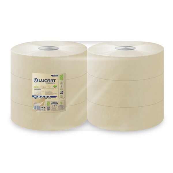Jumbo Toilettenpapier, 2-lagig, EcoNatural, FSC, 350 Meter, 26 cm, 1458 Blatt
