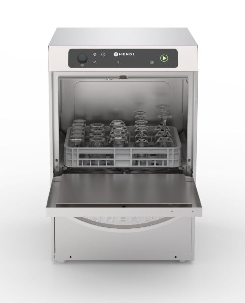 Geschirrspüler 35x35, elektronische Steuerung, HENDI, Profi Line, Silber, 230V/2970W, 423x466x(H)639mm