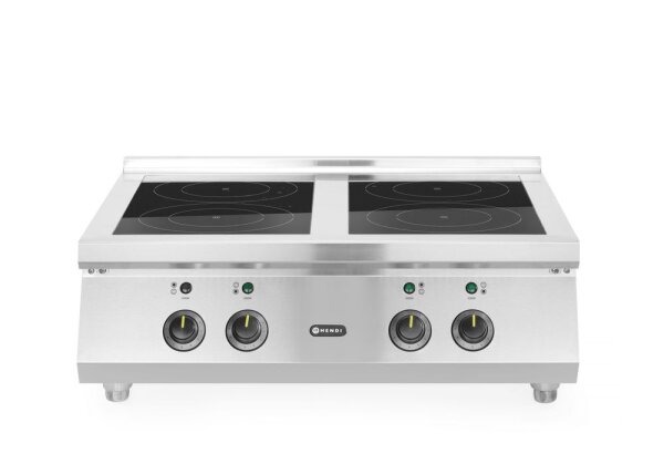 Induktionsherd, 4 Kochfelder, HENDI, 2x3.5 kW hobs & 2x5 kW hobs, 400V/17000W, 800x700x(H)311mm