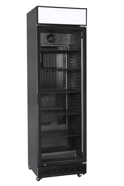 Bar-Kühlschrank eintürig, Arktic, Baldachin mit LED-Beleuchtung und Schalter , 274L, Schwarz, 230V/250W, 600x577x(H)2029mm
