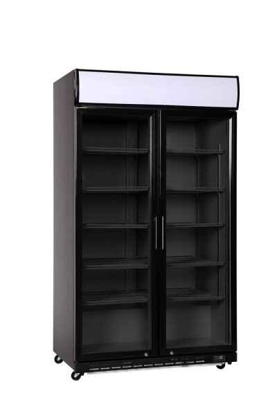 Bar-Kühlschrank, zweitürig, Arktic, Baldachin mit LED-Beleuchtung, 827L, Schwarz, 230V/480W, 1130x720x(H)2023mm