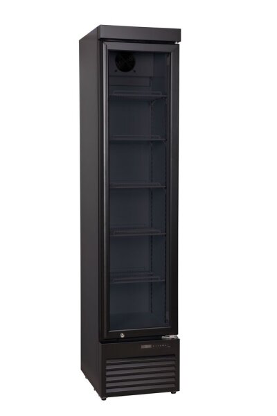 Kühlvitrine SLIM, Arktic, Baldachin mit LED-Beleuchtung, 133L, Schwarz, 230V/200W, 390x475x(H)1880mm