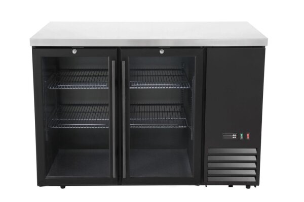 Kühltheke, Glastüren, Arktic, 4 Regale, 283L, Schwarz, 230V/185W, 1217x631x(H)865mm