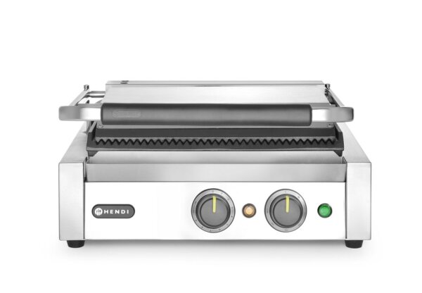 Kontaktgrill Panini, HENDI, Silber, 220-240V/2200W, 430x375x(H)216mm, Rechteckig
