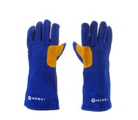 Hitzebeständige Handschuhe, Leder, HENDI, Blau, 2...