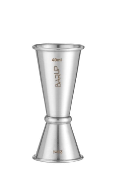Jigger 20/40 ml, BarUp, 0,04L, Silber, ⌀42x(H)100mm, Rund