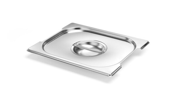 Deckel für GN Behälter mit Griffaussparung, HENDI, Profi Line PLUS, GN 1/1, Silber, 530x325mm