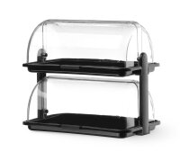 Rolltop-Display, HENDI, Schwarz, 380x260x(H)355mm, Rechteckig