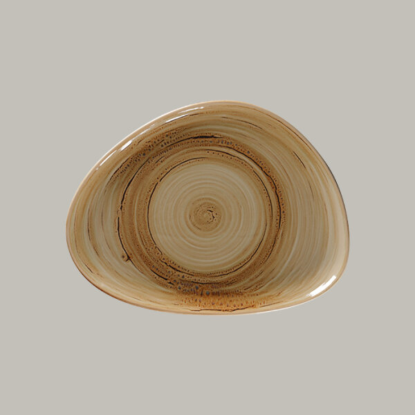 RAK Organic Flacher Teller L 32.6 cm / W 25 cm / Ht. 2.4 cm, Spot Garnet Beige
