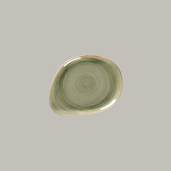 RAK Organic Flacher Teller L 21.9 cm / W 16.5 cm / Ht. 1.8 cm, Spot Emerald Green