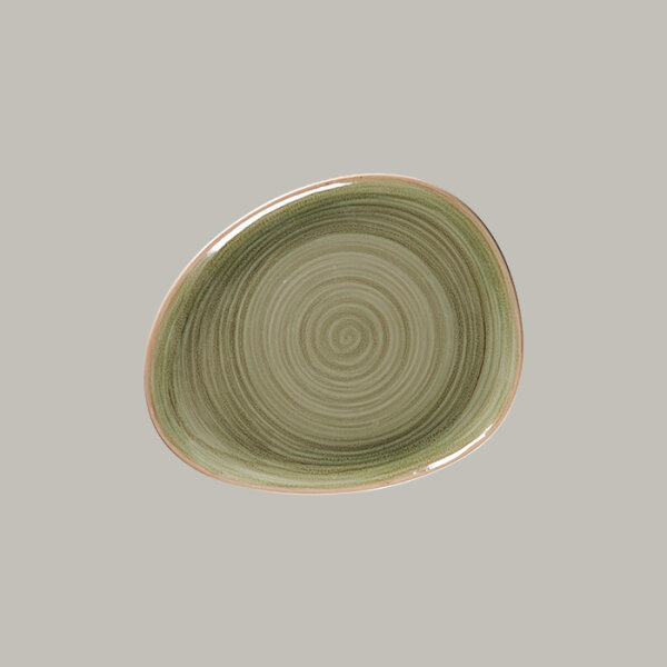 RAK Organic Flacher Teller L 27.9 cm / W 22.4 cm / Ht. 2.1 cm, Spot Emerald Green