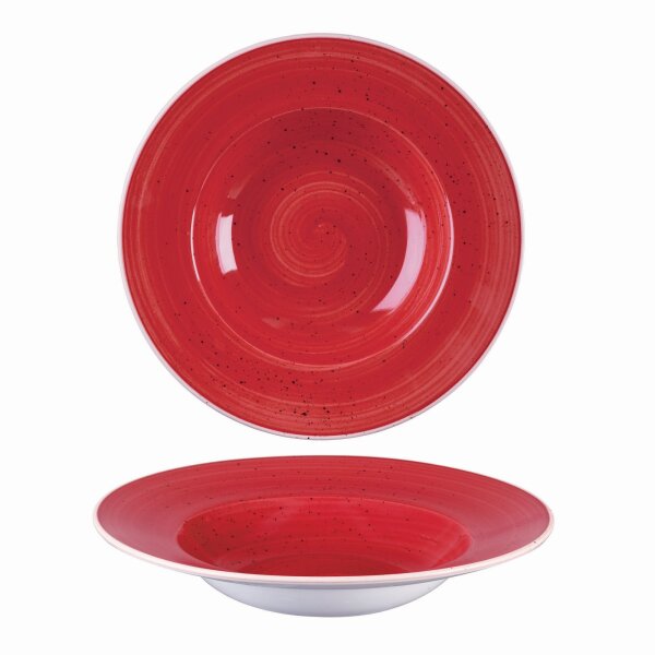 Churchill Stonecast Teller Tief Nouveau Fahne 28 cm, Berry Red