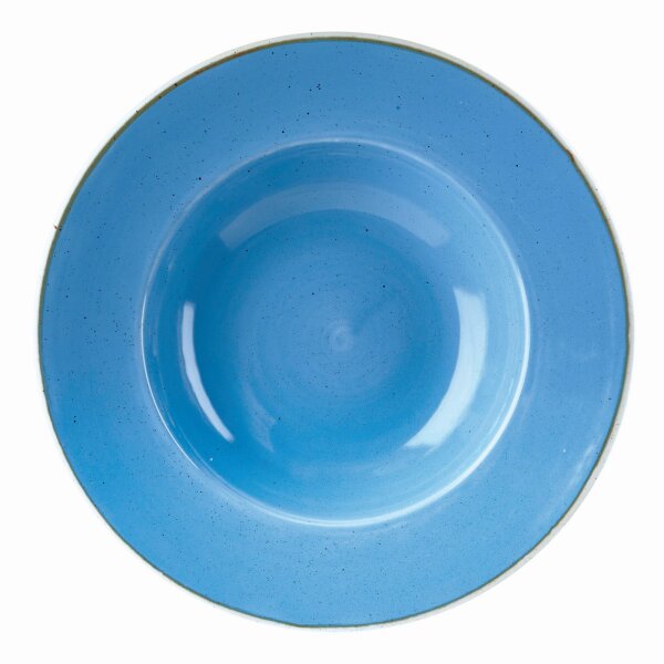 Churchill Stonecast Teller Tief Nouveau Fahne 28 cm, Cornflower Blue