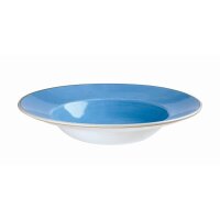 Churchill Stonecast Teller Tief Nouveau Fahne 28 cm, Cornflower Blue