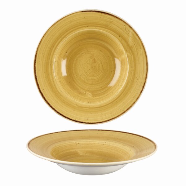 Churchill Stonecast Teller Tief Nouveau Fahne 28 cm, Mustard