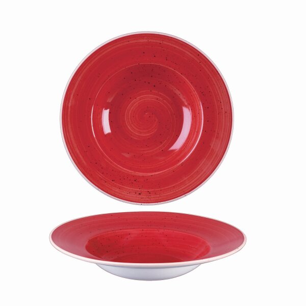 Churchill Stonecast Teller Tief Nouveau Fahne 23,88 cm, Berry Red