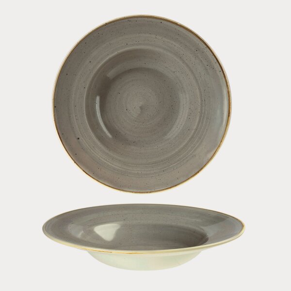 Churchill Stonecast Teller Tief Nouveau Fahne 23,88 cm, Grey